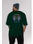 Sick Of Society Arka Baskılı Zümrüt Yeşili Oversize T-Shirt Erkek Kadın Bisiklet Yaka 5