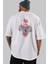 Spiderman (9) Arka Baskılı Beyaz Oversize T-Shirt Bisiklet Yaka Pamuk Erkek Kadın 5
