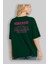 Hokkaido Arka Baskılı Zümrüt Yeşili Oversize T-Shirt Unisex Erkek Kadın Bisiklet Yaka 4