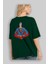 Kryptonian Arka Baskılı Zümrüt Yeşili Oversize T-Shirt Unisex Erkek Kadın Bisiklet Yaka 4