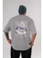 Majın Boo2 Anime Arka Baskılı Gri Oversize T-Shirt %100 Pamuk Erkek Kadın 1