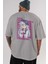Hibiki 4 Anime Arka Baskılı Gri Oversize T-Shirt %100 Pamuk Erkek Kadın 5