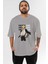 Sanji Ön Baskılı Gri Oversize T-Shirt Unisex Erkek Kadın Bisiklet Yaka 1