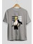 Sanji Ön Baskılı Gri Oversize T-Shirt Unisex Erkek Kadın Bisiklet Yaka 2