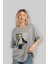 Sanji Ön Baskılı Gri Oversize T-Shirt Unisex Erkek Kadın Bisiklet Yaka 4