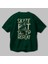 Skate Eat Sleep Repeat Arka Baskılı Zümrüt Yeşili Oversize T-Shirt Erkek Kadın Bisiklet Yaka 3