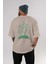 Hulk (11) Arka Baskılı Bej Oversize T-Shirt Bisiklet Yaka Pamuk Erkek Kadın 4