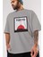 Tokyo Japan Yazılı Ön Baskılı Gri Oversize T-Shirt Unisex Erkek Kadın Bisiklet Yaka 3