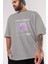 Live Is Great Yazılı Ön Baskılı Gri Oversize T-Shirt Unisex Erkek Kadın Bisiklet Yaka 3