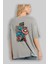 Captain America (2) Arka Baskılı Gri Oversize T-Shirt Bisiklet Yaka Pamuk Erkek Kadın 3