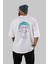 Joker 1 Arka Baskılı Beyaz Oversize T-Shirt Bisiklet Yaka Pamuk Erkek Kadın 4