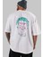 Joker 1 Arka Baskılı Beyaz Oversize T-Shirt Bisiklet Yaka Pamuk Erkek Kadın 5