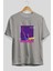 Future Streetwear Ön Baskılı Gri Oversize T-Shirt Unisex Erkek Kadın Bisiklet Yaka 2