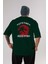 Jurassic Park (3) Arka Baskılı Zümrüt Yeşili Oversize T-Shirt Bisiklet Yaka Erkek Kadın 1