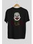 Joker (10) Arka Baskılı Siyah Oversize T-Shirt Bisiklet Yaka Pamuk Erkek Kadın 2