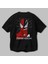 Spiderman Venom Arka Baskılı Siyah Oversize T-Shirt Bisiklet Yaka Pamuk Erkek Kadın 3