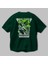 Bad Habit Arka Baskılı Zümrüt Yeşili Oversize T-Shirt Unisex Erkek Kadın Bisiklet Yaka 3