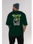 Bad Habit Arka Baskılı Zümrüt Yeşili Oversize T-Shirt Unisex Erkek Kadın Bisiklet Yaka 5