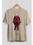 Deadpool (22) Ön Baskılı Bej Oversize T-Shirt Bisiklet Yaka Pamuk Erkek Kadın 2