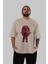 Deadpool (22) Ön Baskılı Bej Oversize T-Shirt Bisiklet Yaka Pamuk Erkek Kadın 5