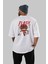 Flash Avengers (4) Arka Baskılı Beyaz Oversize T-Shirt Bisiklet Yaka Pamuk Erkek Kadın 4