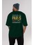 Paris Arka Baskılı Zümrüt Yeşili Oversize T-Shirt Erkek Kadın Bisiklet Yaka 5