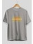 Challenger Yazılı Ön Baskılı Gri Oversize T-Shirt Unisex Erkek Kadın Bisiklet Yaka 2