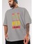 All You Need Is Love Ön Baskılı Gri Oversize T-Shirt Unisex Erkek Kadın Bisiklet Yaka 3