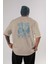 Game Of Thrones Gece Kralı Arka Baskılı Bej Oversize T-Shirt Bisiklet Yaka Pamuk Erkek Kadın 1
