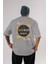 Who Is The King Yazılı Arka Baskılı Gri Oversize T-Shirt Unisex Erkek Kadın Bisiklet Yaka 1