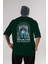 No Rules No Limits Arka Baskılı Zümrüt Yeşili Oversize T-Shirt Unisex Erkek Kadın Bisiklet Yaka 1