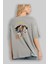 Stay Wild Be Free Yazılı Arka Baskılı Gri Oversize T-Shirt Unisex Erkek Kadın Bisiklet Yaka 3