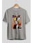 Thelust Anime Ön Baskılı Gri Oversize T-Shirt %100 Pamuk Erkek Kadın 2