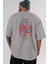 Spiderman (21) Arka Baskılı Gri Oversize T-Shirt Bisiklet Yaka Pamuk Erkek Kadın 5
