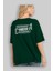 Canberra Arka Baskılı Zümrüt Yeşili Oversize T-Shirt Unisex Erkek Kadın Bisiklet Yaka 4