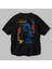 Star Wars Arka Baskılı Siyah Oversize T-Shirt Bisiklet Yaka Pamuk Erkek Kadın 3