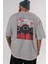 Squid Game (7) Arka Baskılı Gri Oversize T-Shirt Bisiklet Yaka Pamuk Erkek Kadın 5