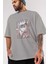 Narutomod Anime Ön Baskılı Gri Oversize T-Shirt %100 Pamuk Erkek Kadın 3