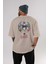 Batman Joker Arka Baskılı Bej Oversize T-Shirt Bisiklet Yaka Pamuk Erkek Kadın 4