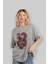 Trıbal Anime Ön Baskılı Gri Oversize T-Shirt %100 Pamuk Erkek Kadın 4
