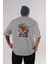 Iron Man (6) Arka Baskılı Gri Oversize T-Shirt Bisiklet Yaka Pamuk Erkek Kadın 1