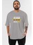 God Is Good Yazılı Ön Baskılı Gri Oversize T-Shirt Unisex Erkek Kadın Bisiklet Yaka 1