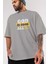 God Is Good Yazılı Ön Baskılı Gri Oversize T-Shirt Unisex Erkek Kadın Bisiklet Yaka 3