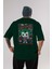 Joker (4) Arka Baskılı Zümrüt Yeşili Oversize T-Shirt Bisiklet Yaka Erkek Kadın 1