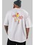 Iron Man (1) Arka Baskılı Beyaz Oversize T-Shirt Bisiklet Yaka Pamuk Erkek Kadın 5