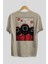 Squid Game (7) Arka Baskılı Bej Oversize T-Shirt Bisiklet Yaka Pamuk Erkek Kadın 2