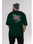 The Metropolis Osaka Arka Baskılı Zümrüt Yeşili Oversize T-Shirt Erkek Kadın Bisiklet Yaka 5