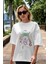 Joker Ön Baskılı Beyaz Oversize T-Shirt Bisiklet Yaka Erkek Kadın 5