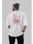 Squid Game (2) Arka Baskılı Beyaz Oversize T-Shirt Bisiklet Yaka Pamuk Erkek Kadın 4