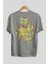 Iron Man (5) Arka Baskılı Gri Oversize T-Shirt Bisiklet Yaka Pamuk Erkek Kadın 2